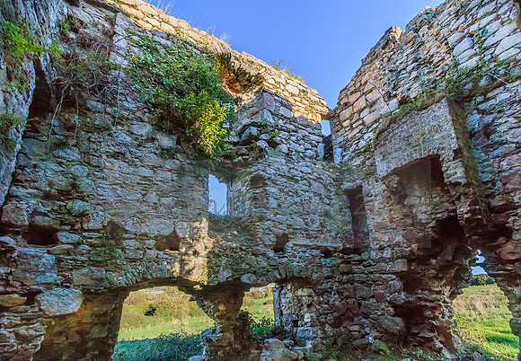 Interior of the ruins of Puck's Castle above Shankill Village.